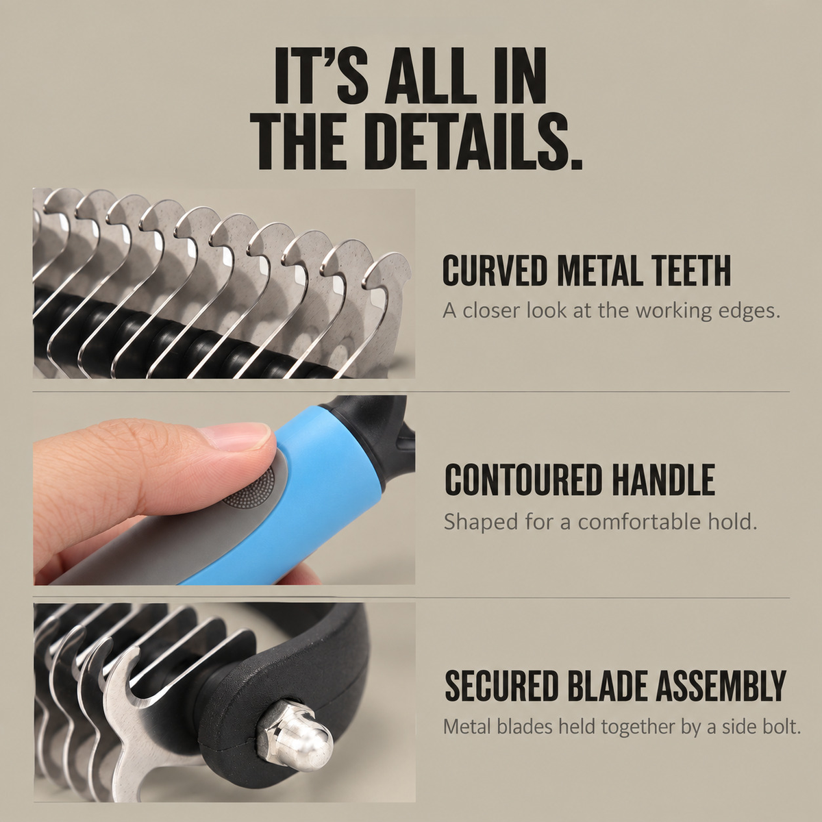 Double-Sided Deshedding Rake